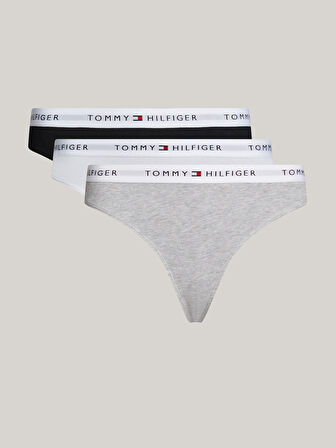 TOMMY HILFIGER 3 PACK THONG (EXT. SIZES) Külot