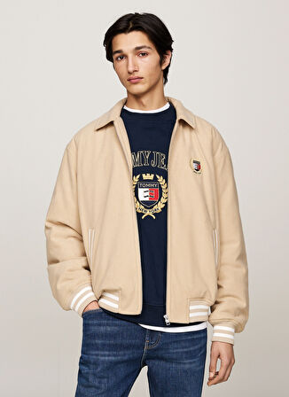 Tommy Jeans Bej Erkek Mont DM0DM19626AB9 CREST CORD LETTERMAN