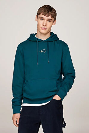 Erkek TJM REG Altın İmza Logolu Sweatshirt - Mavi  | XS