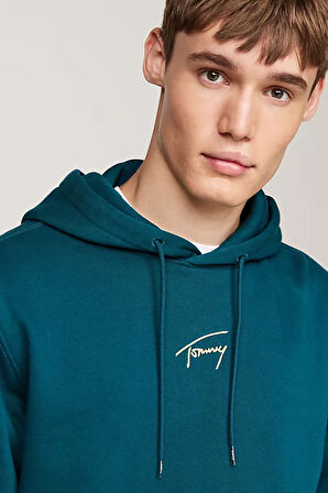 Erkek TJM REG Altın İmza Logolu Sweatshirt - Mavi  | XS