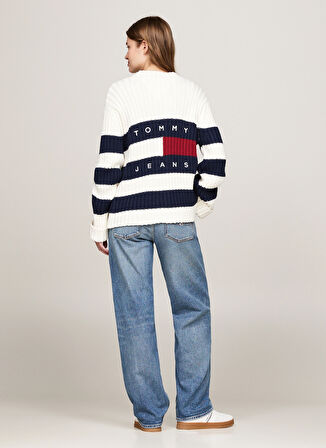 Tommy Jeans Beyaz Kadın Hırka TJW RWB BACK FLAG CARDIGAN EXT