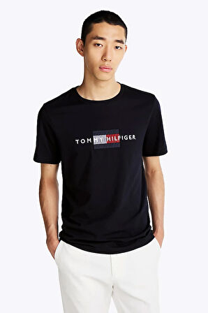 Erkek Hilfiger Bayrak Nakışlı T-Shirt - Lacivert | XS