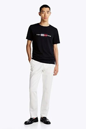 Erkek Hilfiger Bayrak Nakışlı T-Shirt - Lacivert | XS
