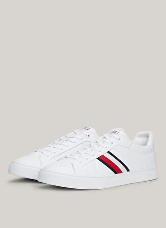 Tommy Hilfiger Beyaz Erkek Sneaker ICON COURT LTH STRIPES