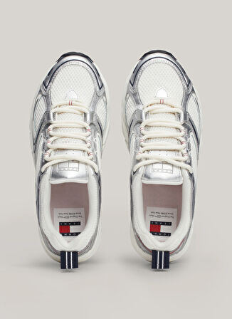Tommy Hilfiger Beyaz - Gümüş Kadın Sneaker EN0EN02680YBL
