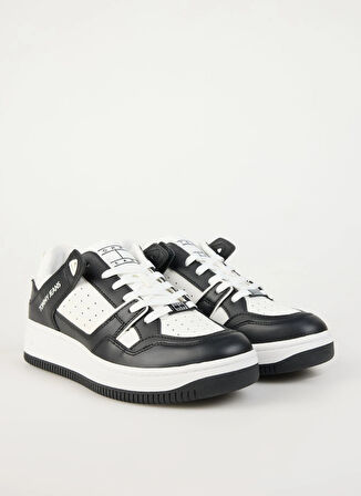 Tommy Hilfiger Beyaz - Siyah Erkek Sneaker TJM BASKET RETRO CUPSOLE WL