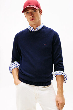 Erkek Regular Fit Kuzu Yünü Bisiklet Yaka Kazak - Lacivert | XL