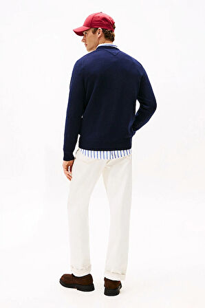 Erkek Regular Fit Kuzu Yünü Bisiklet Yaka Kazak - Lacivert | XL