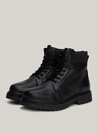 Tommy Hilfiger Deri Siyah Erkek Bot TJM LACE UP BOOT