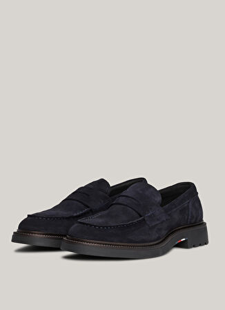 Tommy Hilfiger Süet Lacivert Erkek Loafer HILFIGER COMFORT LWT SDE LOAFER