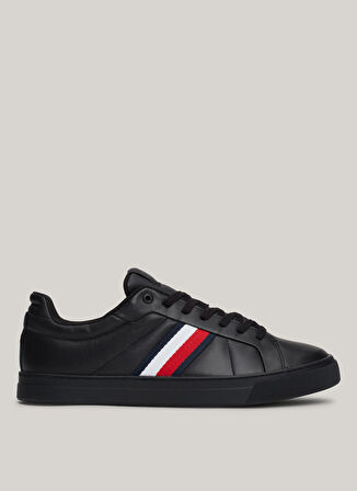 Tommy Hilfiger Siyah Erkek Sneaker ICON COURT LTH STRIPES