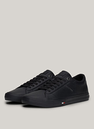 Tommy Hilfiger Siyah Erkek Sneaker TH HI VULC STREET RWB LTH LOW