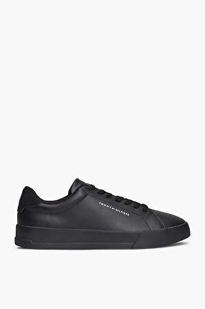 Erkek Pebble Grain Court Sneaker - Siyah | 44