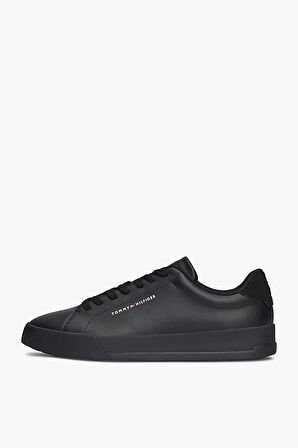 Erkek Pebble Grain Court Sneaker - Siyah | 44