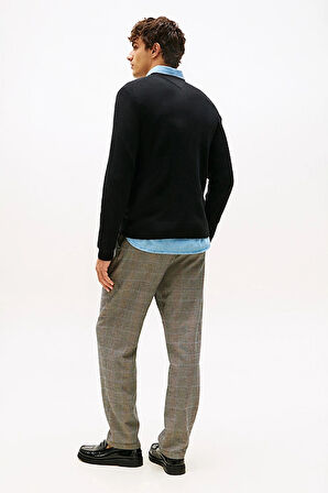 Erkek Regular Fit Kuzu Yünü Bisiklet Yaka Kazak - Siyah | S