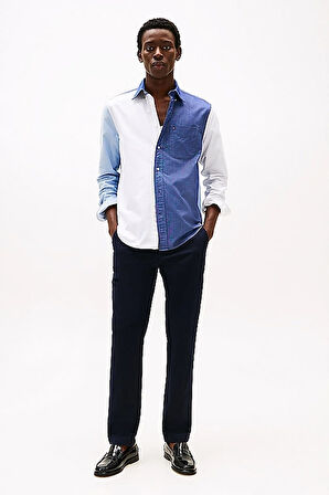 Erkek Th Denton Düz Paça Chino Pantolon - Lacivert | 29/30