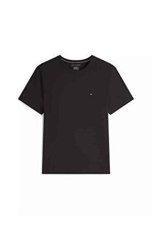 Erkek Tam Kalıp Bisiklet Yaka Teknik Kumaş T-Shirt - Siyah | XL