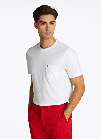 Tommy Hilfiger Beyaz Erkek T-Shirt MW0MW37283YBR