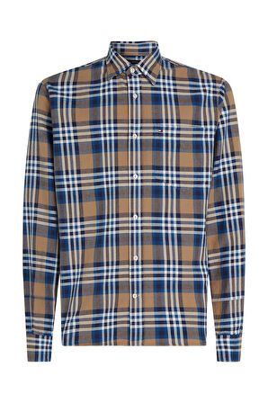 Erkek Kare Desenli Gömlek - Lacivert | S