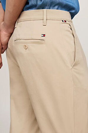 Erkek Denton Saten Düz Paça Chino Pantolon - Bej | 36/30