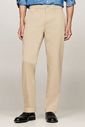 Erkek Denton Saten Düz Paça Chino Pantolon - Bej | 31/32