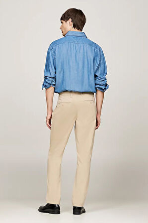 Erkek Denton Saten Düz Paça Chino Pantolon - Bej | 31/32