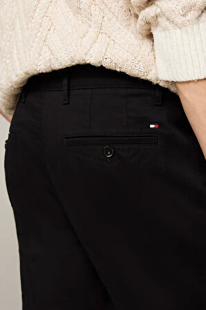 Erkek Denton Saten Düz Paça Chino Pantolon - Siyah | 32/30