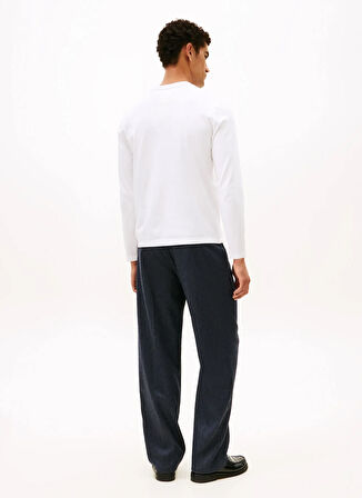 Tommy Hilfiger Bisiklet Yaka Beyaz Erkek T-Shirt MW0MW27908YBR_LUXURY INTERLOCK LS T