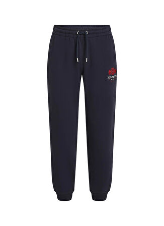 Lacivert Kadın Yüksek Bel Standart Kalıp Nakışlı Eşofman Altı REG VARSITY CREST SWEATPANTS