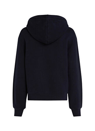 Tommy Hilfiger Kapüşon Yaka Baskılı Lacivert Kadın Sweatshırt MODERN REG MINI CORP HOODIE