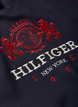 Tommy Hilfiger Kapüşon Yaka Nakışlı Lacivert Kadın Sweatshırt MDRN REG VARSITY CREST HOODIE