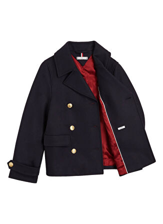 Tommy Hilfiger Lacivert Kadın Kaban YÜN BLEND DB PEACOAT