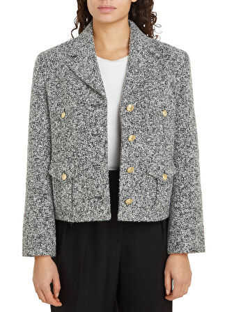 Tommy Hilfiger Standart Gri Kadın Ceket BOUCLE YÜN MIX JACKET