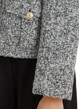 Tommy Hilfiger Standart Gri Kadın Ceket BOUCLE YÜN MIX JACKET