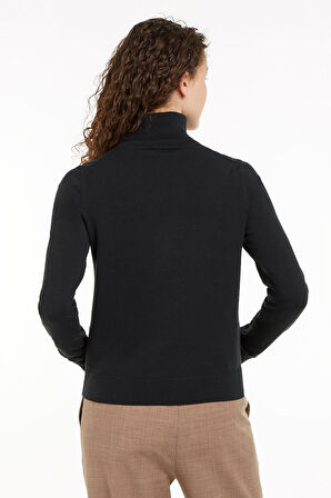 Kadın Boğazlı Kazak - Siyah | M