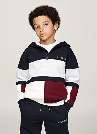 Tommy Hilfiger Düz Erkek Çocuk Lacivert Sweatshırt KB0KB09189DW5