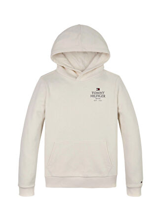 Tommy Hilfiger Baskılı Erkek Çocuk  Ekru Sweatshırt KB0KB09193YBH
