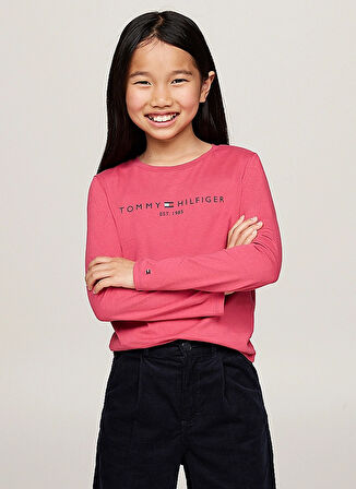 Tommy Hilfiger Baskılı Pembe Kadın T-Shirt KG0KG05247XI0