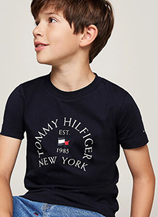 Tommy Hilfiger Baskılı Lacivert Erkek Çocuk T-Shirt KB0KB09278DW5