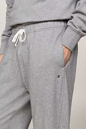 Erkek Flag Embroidery Cuffed Paça Eşofman Altı – Gri Melanj | XS