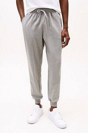 Erkek Flag Embroidery Cuffed Paça Eşofman Altı – Gri Melanj | XL