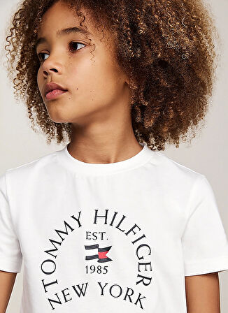 Tommy Hilfiger Baskılı Beyaz Erkek Çocuk T-Shirt KB0KB09278YBS