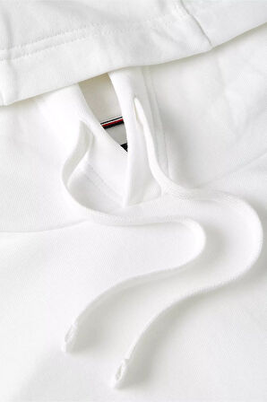 Erkek Essential Terry Kapüşonlu Sweatshirt - Beyaz | XS