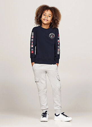 Tommy Hilfiger Baskılı Lacivert Erkek Çocuk T-Shirt KB0KB09384DW5