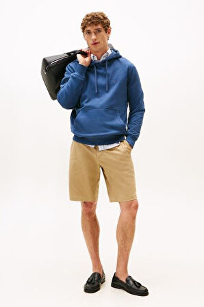 Erkek Terry Regular Fit Basic Kapüşonlu Sweatshirt - Mavi | L