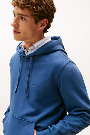 Erkek Terry Regular Fit Basic Kapüşonlu Sweatshirt - Mavi | L