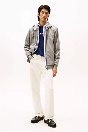 Erkek Regular Fit Kapüşonlu Fermuarlı Intechno Sweatshirt - Gri | M