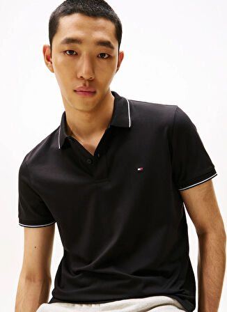 Tommy Hilfiger Siyah Erkek Polo T-Shirt MW0MW37310BDS_PERFORMANCE JERSEY RE