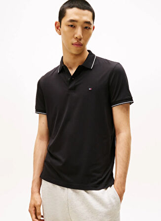 Tommy Hilfiger Siyah Erkek Polo T-Shirt MW0MW37310BDS_PERFORMANCE JERSEY RE