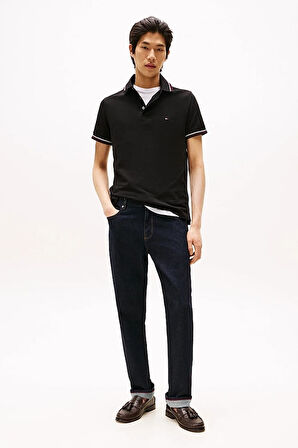 Erkek Th Slim Fit Tipped Polo T-Shirt - Siyah | XS